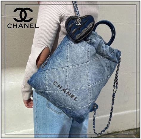 denim chanel 22|Chanel 22k backpack.